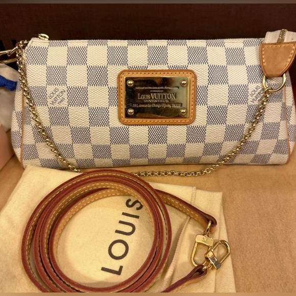 Louis Vuitton Handbags - Louis Vuitton Eva Damier Azur Chain Clutch 2 Way Purse Crossbody Pouchette